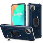 For OPPO Realme C11 Carbon Fiber Protective Case with 360 Degree Rotating Ring Holder(Blue)