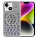 For iPhone 14 Pure Color Honeycomb Aromatherapy MagSafe Phone Case(Grey)