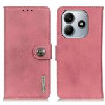 For Redmi Note 14 4G KHAZNEH Cowhide Texture Horizontal Flip Leather Phone Case(Pink)