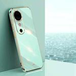 For vivo S19 XINLI Straight 6D Plating Gold Edge TPU Phone Case(Mint Green)