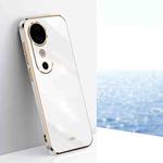 For vivo S19 XINLI Straight Edge 6D Electroplate TPU Phone Case(White)