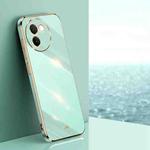 For vivo V30E XINLI Straight 6D Plating Gold Edge TPU Phone Case(Mint Green)