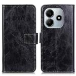 For Redmi Note 14 4G Retro Crazy Horse Texture Leather Phone Case(Black)