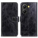 For Redmi Turbo 4 Retro Crazy Horse Texture Leather Phone Case(Black)