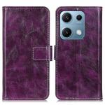 For Redmi Note 14S 4G Retro Crazy Horse Texture Leather Phone Case(Purple)