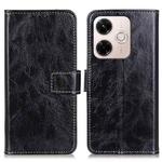 For Redmi 13x Retro Crazy Horse Texture Leather Phone Case(Black)