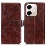 For Redmi 13x Retro Crazy Horse Texture Leather Phone Case(Brown)