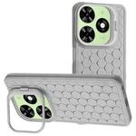 For Infinix Hot 40i Honeycomb Radiating Lens Holder TPU Phone Case(Grey)