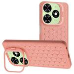 For Tecno Spark 20 Honeycomb Radiating Lens Holder TPU Phone Case(Pink)