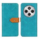 For Redmi 14C 4G European Floral Embossed Leather Phone Case(Blue)