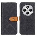 For Redmi 14C 4G European Floral Embossed Leather Phone Case(Black)