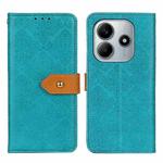 For Redmi Note 14 4G 163.25mm European Floral Embossed Leather Phone Case(Blue)