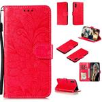 For Xiaomi Redmi 9A Lace Flower Horizontal Flip Leather Case with Holder & Card Slots & Wallet & Photo Frame(Red)