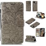 For Xiaomi Redmi 9C Lace Flower Horizontal Flip Leather Case with Holder & Card Slots & Wallet & Photo Frame(Grey)