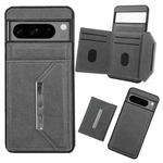 For Google Pixel 6 Pro Solid Color Metal Buckle Card Slots Bag Phone Case(Grey)