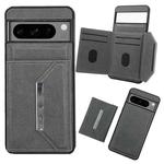 For Google Pixel 7 Solid Color Metal Buckle Card Slots Bag Phone Case(Grey)