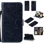 For Samsung Galaxy Note20 Ultra Lace Flower Horizontal Flip Leather Case with Holder & Card Slots & Wallet & Photo Frame(Dark Blue)