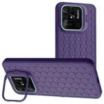 For Xiaomi Redmi 10C Honeycomb Radiating Lens Holder TPU Phone Case(Purple)