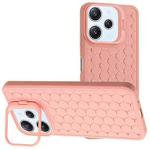 For Xiaomi Redmi 12 4G Honeycomb Radiating Lens Holder TPU Phone Case(Pink)