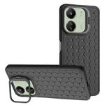 For Xiaomi Redmi 13C Honeycomb Radiating Lens Holder TPU Phone Case(Black)