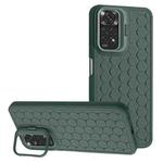 For Xiaomi Redmi Note 11 Global Honeycomb Radiating Lens Holder TPU Phone Case(Green)