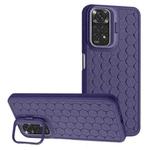 For Xiaomi Redmi Note 11 Global Honeycomb Radiating Lens Holder TPU Phone Case(Purple)