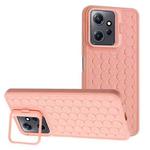 For Xiaomi Redmi Note 12 4G Global Honeycomb Radiating Lens Holder TPU Phone Case(Pink)