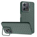 For Xiaomi Redmi Note 12 4G Global Honeycomb Radiating Lens Holder TPU Phone Case(Green)