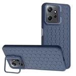 For Xiaomi Redmi Note 12 4G Global Honeycomb Radiating Lens Holder TPU Phone Case(Blue)