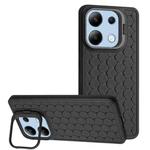 For Xiaomi Redmi Note 13 4G Honeycomb Radiating Lens Holder TPU Phone Case(Black)