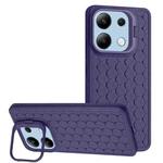 For Xiaomi Redmi Note 13 4G Honeycomb Radiating Lens Holder TPU Phone Case(Purple)