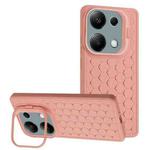 For Xiaomi Redmi Note 13 Pro 4G Honeycomb Radiating Lens Holder TPU Phone Case(Pink)