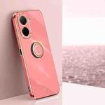 For Redmi A5 4G 171.7mm / Poco C71 XINLI Straight Edge 6D Electroplate TPU Phone Case with Ring Holder(Hawthorn Red)