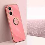 For Redmi Turbo 4 Pro XINLI Straight Edge 6D Electroplate TPU Phone Case with Ring Holder(Hawthorn Red)