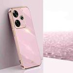 For Xiaomi Redmi Turbo 3 XINLI Straight 6D Plating Gold Edge TPU Phone Case(Cherry Purple)