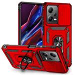 For Xiaomi Redmi Note 12 Pro 5G Global Sliding Camshield Holder Phone Case(Red)