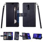 For Huawei Mate 20 lite Multifunctional Zipper Horizontal Flip Leather Case with Holder & Wallet & 9 Card Slots & Lanyard(Black)