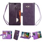 For Huawei Mate 10 Multifunctional Zipper Horizontal Flip Leather Case with Holder & Wallet & 9 Card Slots & Lanyard(Purple)