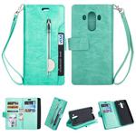 For Huawei Mate 10 Pro Multifunctional Zipper Horizontal Flip Leather Case with Holder & Wallet & 9 Card Slots & Lanyard(Mint Green)