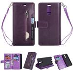 For Huawei Mate 10 Lite / Maimang 6 Multifunctional Zipper Horizontal Flip Leather Case with Holder & Wallet & 9 Card Slots & Lanyard(Purple)
