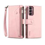 For Samsung Galaxy S24 FE 5G ESEBLE Retro Frosted RFID Flip Leather Phone Case(Rose Gold)