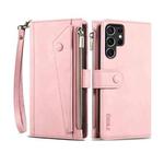 For Samsung Galaxy S25 Ultra 5G ESEBLE Retro Frosted RFID Flip Leather Phone Case(Rose Gold)
