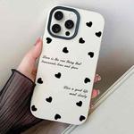 For iPhone 15 Pro Max Love Hearts PC Hybrid TPU Phone Case(White)