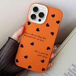For iPhone 15 Pro Love Hearts PC Hybrid TPU Phone Case(Orange)