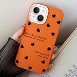 For iPhone 15 Plus Love Hearts PC Hybrid TPU Phone Case(Orange)