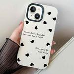 For iPhone 15 Love Hearts PC Hybrid TPU Phone Case(White)