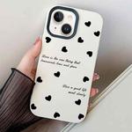 For iPhone 14 Plus Love Hearts PC Hybrid TPU Phone Case(White)