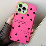 For iPhone 14 Pro Love Hearts PC Hybrid TPU Phone Case(Rose Red)