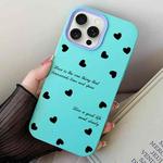 For iPhone 14 Pro Max Love Hearts PC Hybrid TPU Phone Case(Sky Cyan)