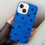 For iPhone 13 Love Hearts PC Hybrid TPU Phone Case(Blue)